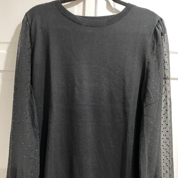 LOFT Sweaters - Black long sleeve Sweater with sheer Sleeves